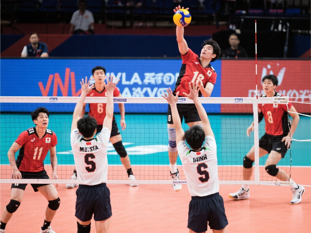 中国男排首战告负 世界男排联赛不敌日本 这一战中,作为赛场对手的日本男排展现了多